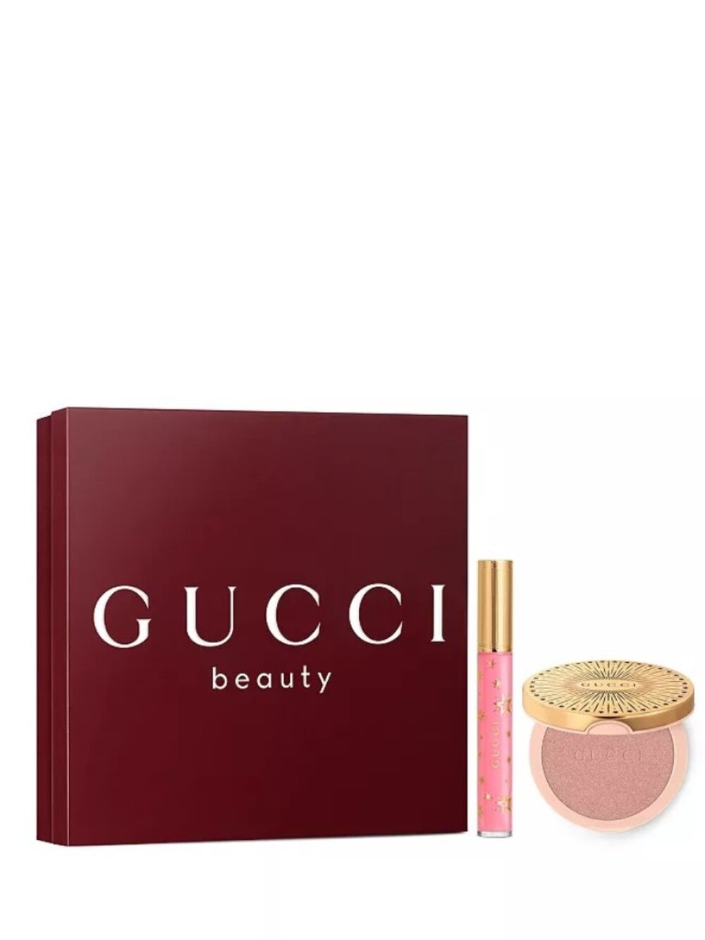 Gucci Beauty Glow Highlighter & Bertha Pink Lip Gloss Gift Set NIB Full Size